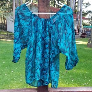 Express Sheer Watermarked Blouse- Size Small